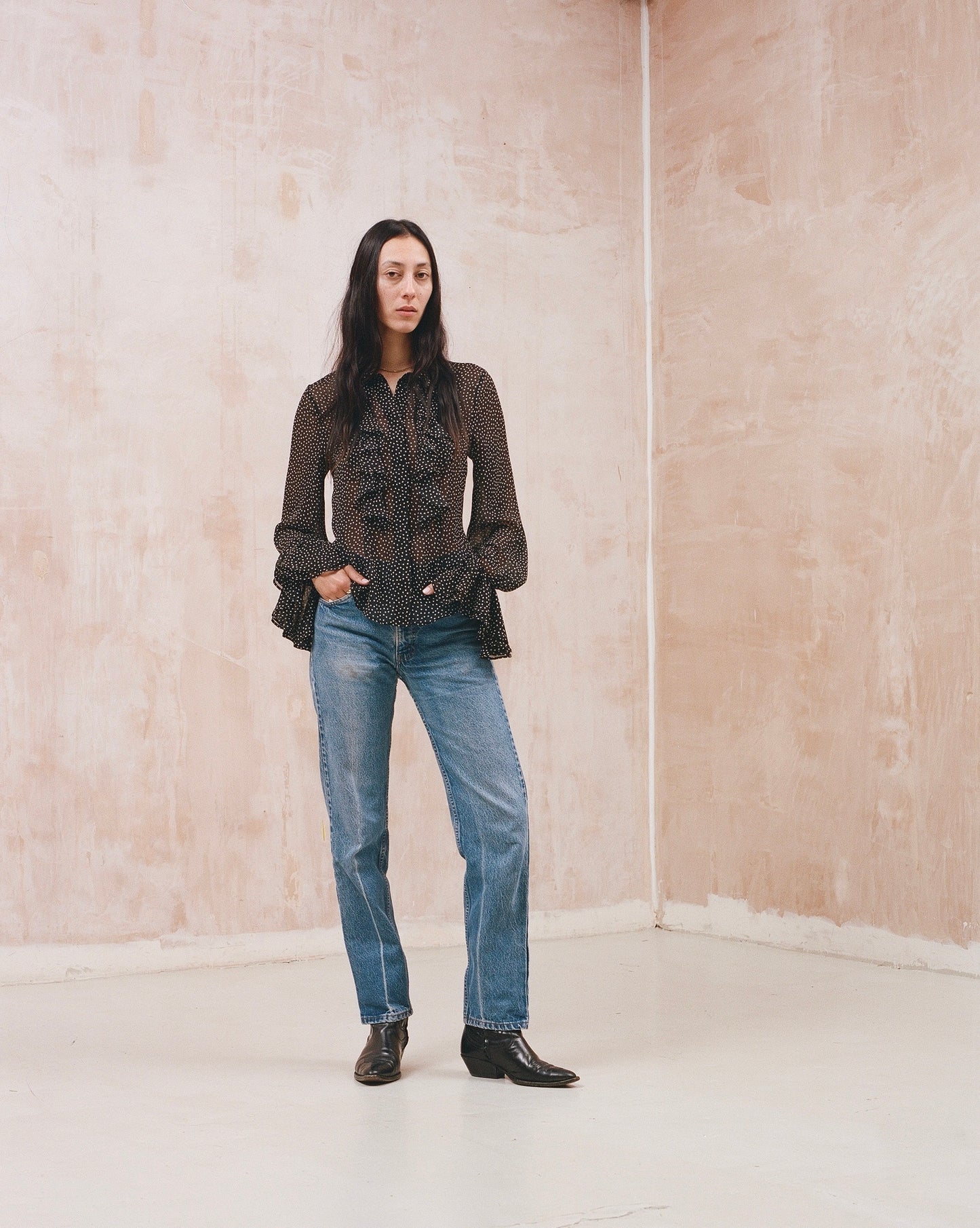 Talla - The Polka Ruffle Blouse