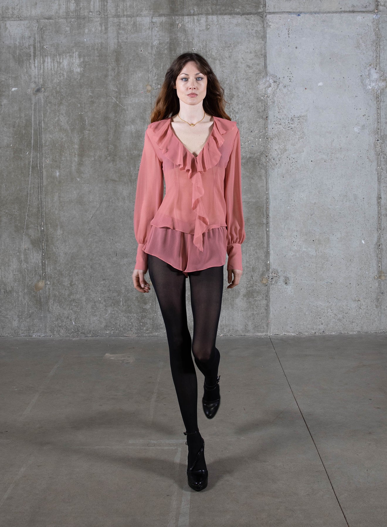 Kira - The Dusky Pink Ruffle Blouse
