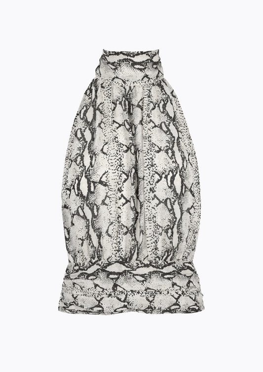 Snake print silk halter neck top