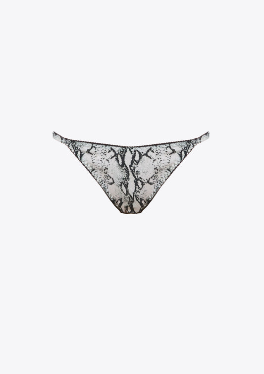 Silk snake print full brief knickers