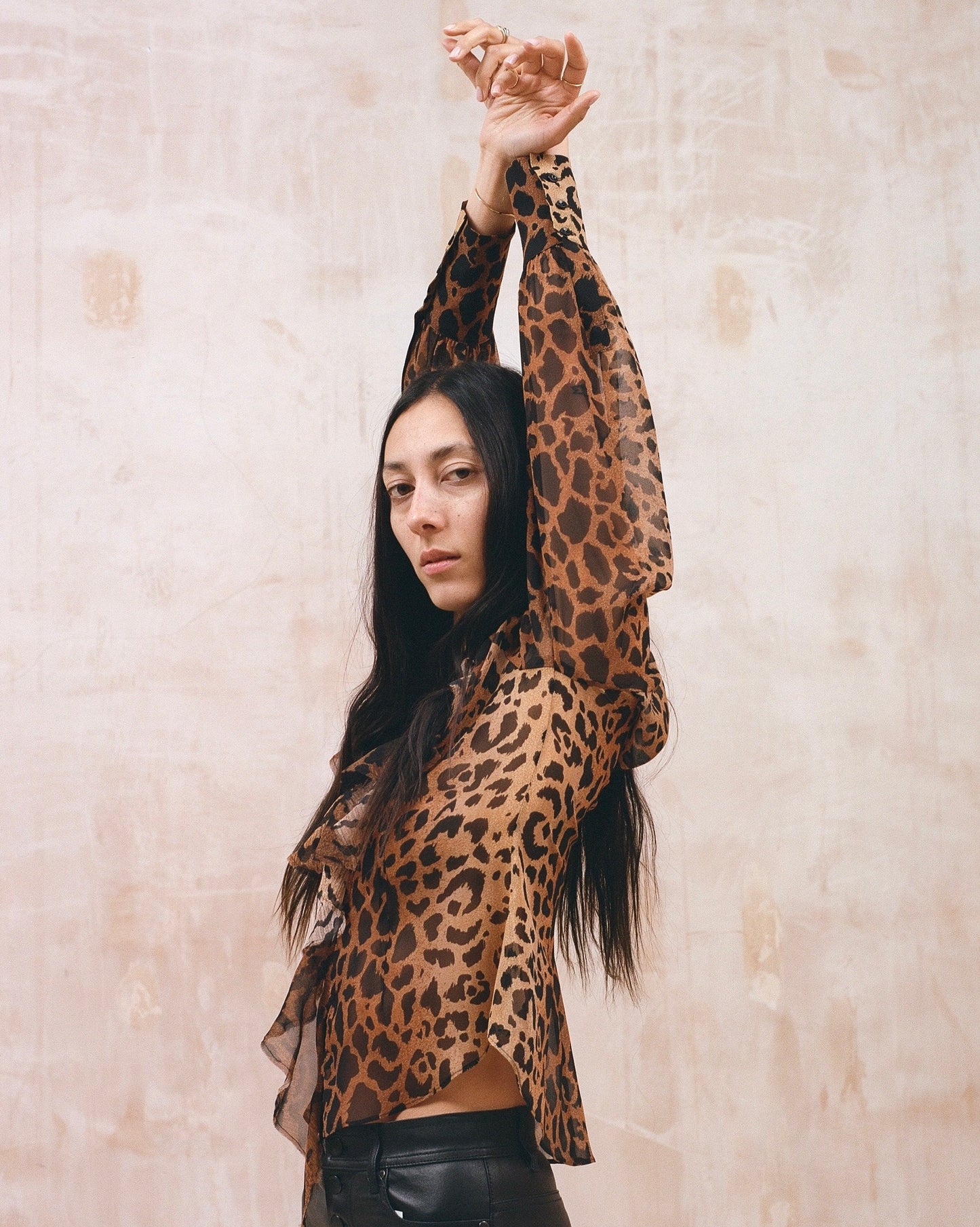 Avens - The Leopard Ruffle Blouse