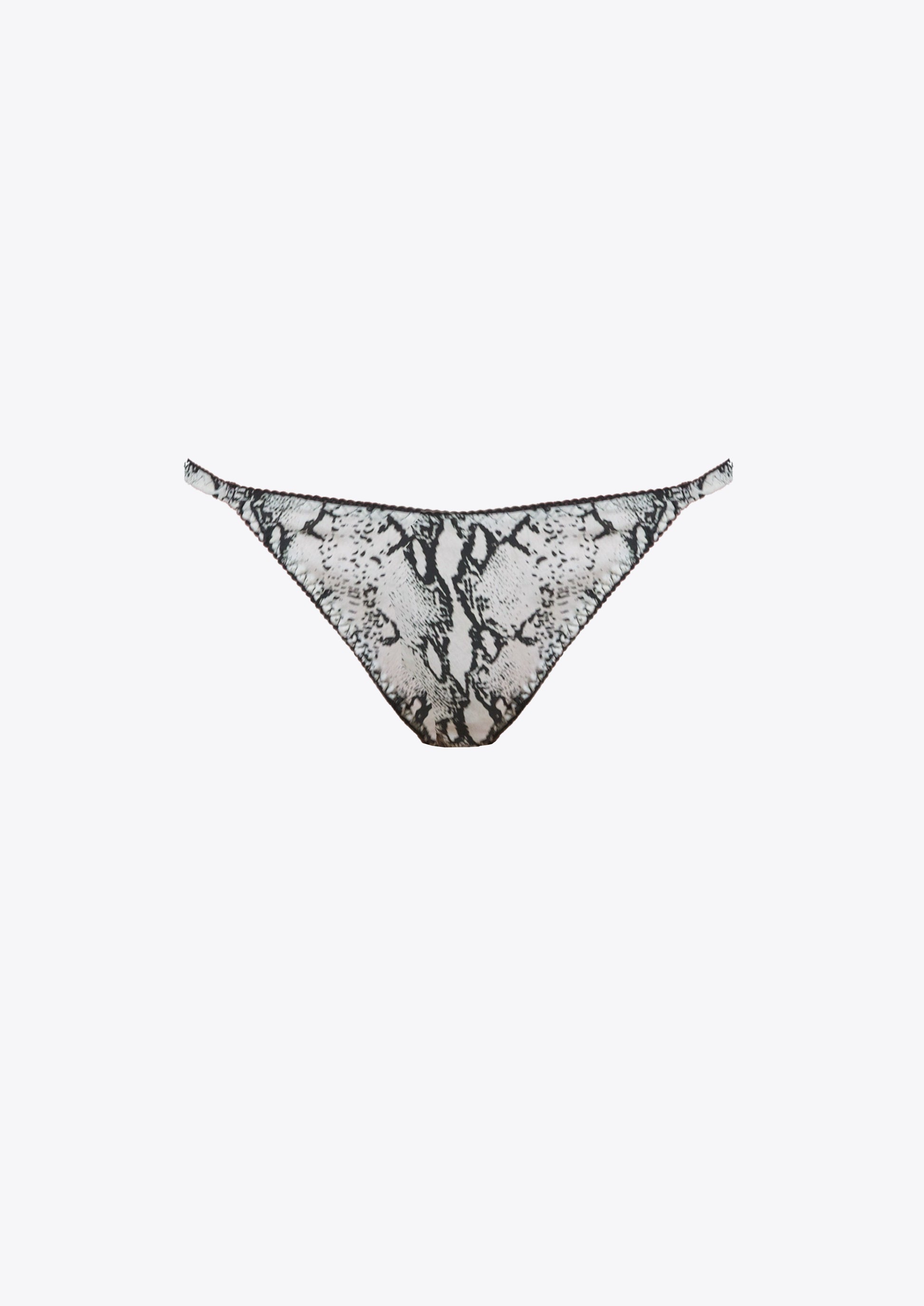 Silk snake print full brief knickers