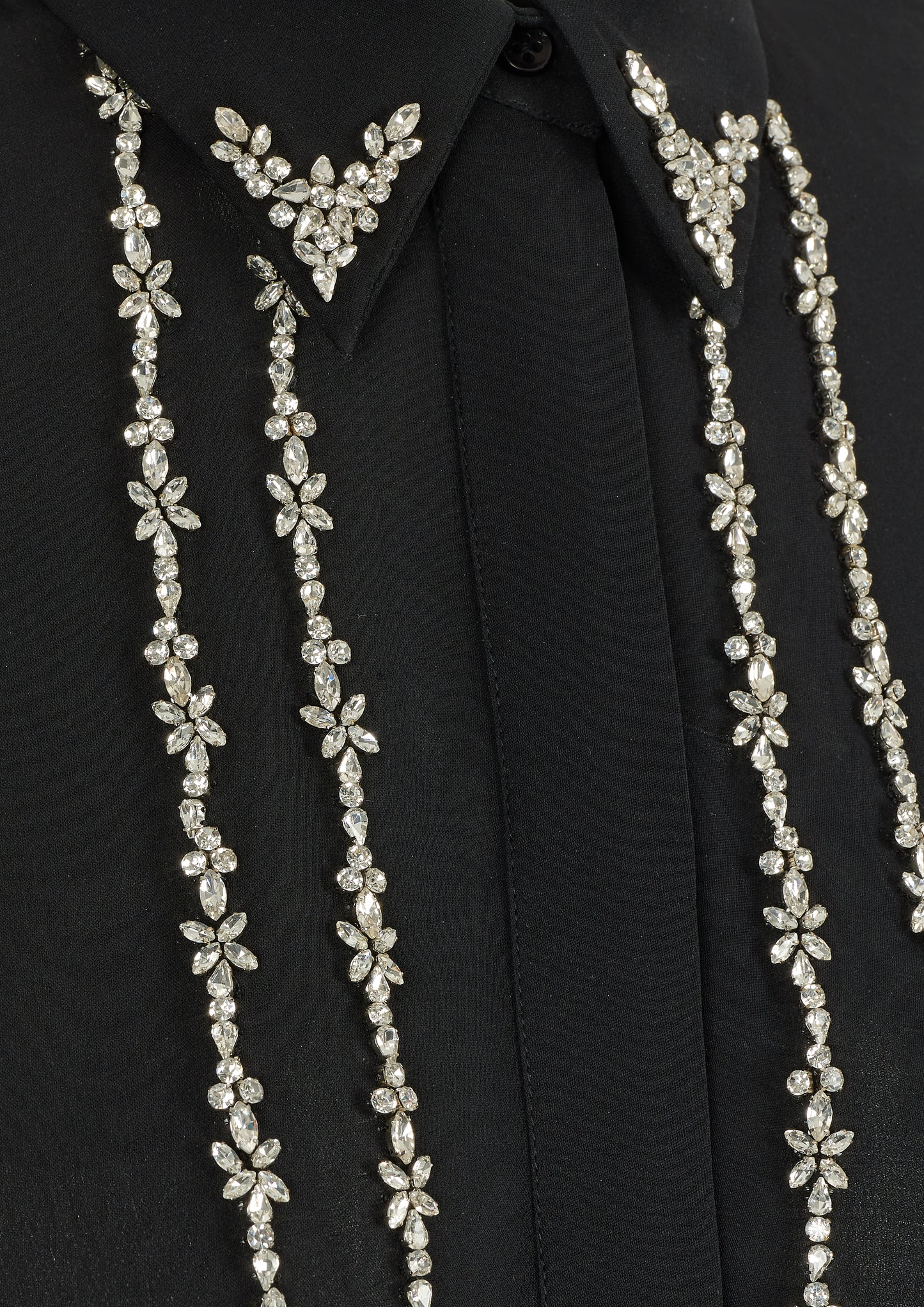 Crystal embellished Western silk evening blouse 